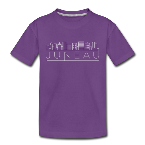 Juneau, Alaska Youth T-Shirt - Skyline Youth Juneau Tee - purple