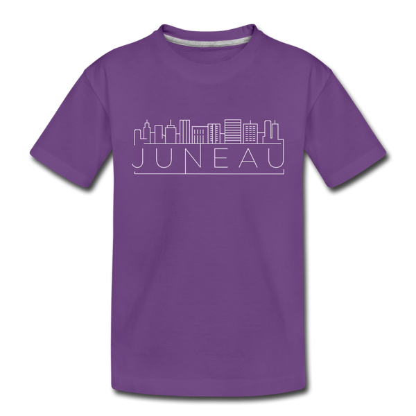 Juneau, Alaska Youth T-Shirt - Skyline Youth Juneau Tee - purple