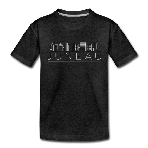 Juneau, Alaska Youth T-Shirt - Skyline Youth Juneau Tee - charcoal gray