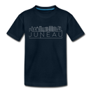 Juneau, Alaska Youth T-Shirt - Skyline Youth Juneau Tee - deep navy