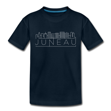 Juneau, Alaska Youth T-Shirt - Skyline Youth Juneau Tee - deep navy