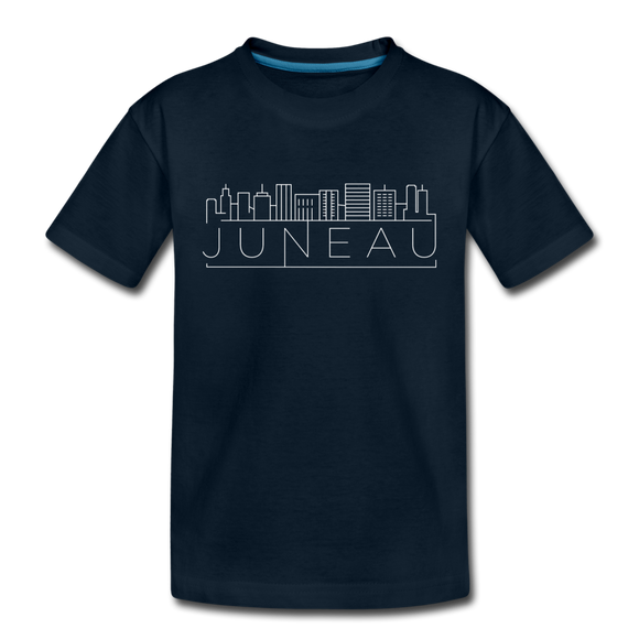Juneau, Alaska Youth T-Shirt - Skyline Youth Juneau Tee - deep navy