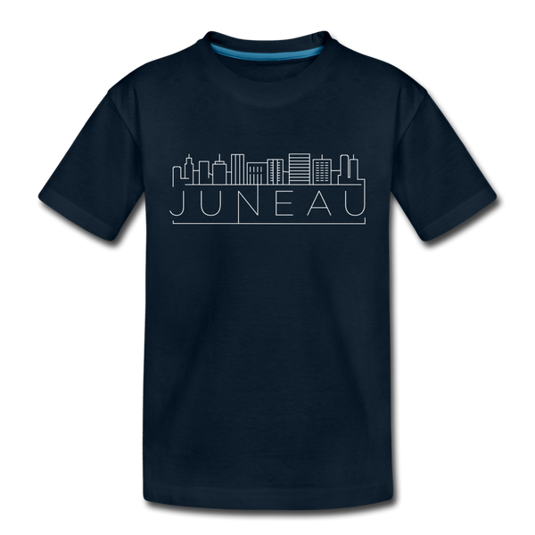 Juneau, Alaska Youth T-Shirt - Skyline Youth Juneau Tee - deep navy
