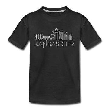 Kansas City, Missouri Youth T-Shirt - Skyline Youth Kansas City Tee - black