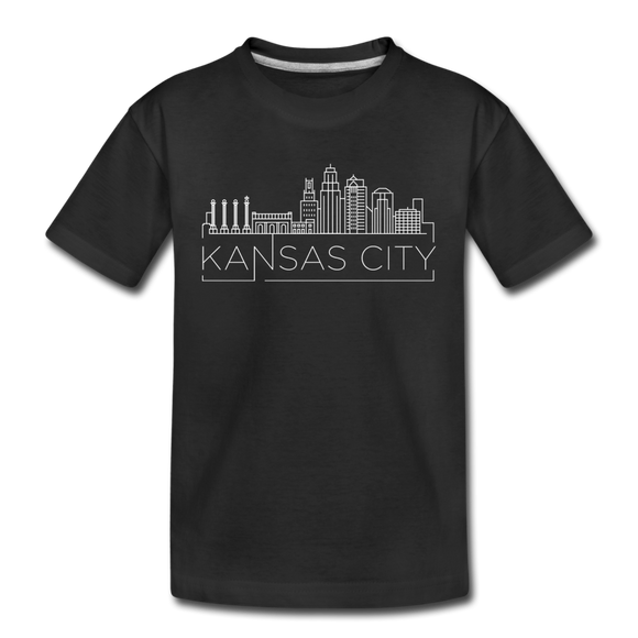 Kansas City, Missouri Youth T-Shirt - Skyline Youth Kansas City Tee - black