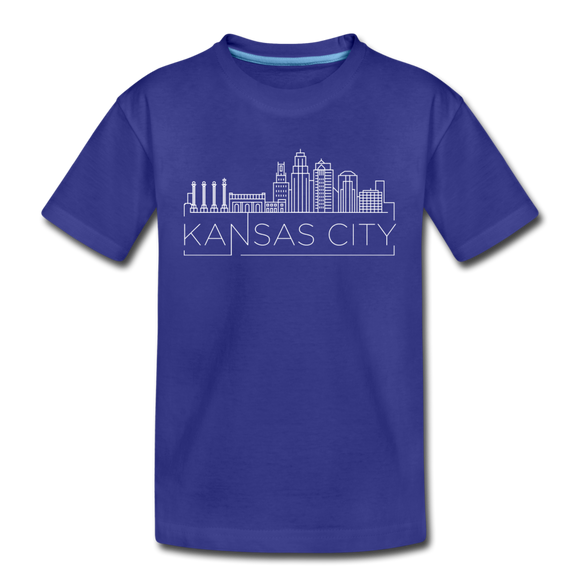 Kansas City, Missouri Youth T-Shirt - Skyline Youth Kansas City Tee - royal blue