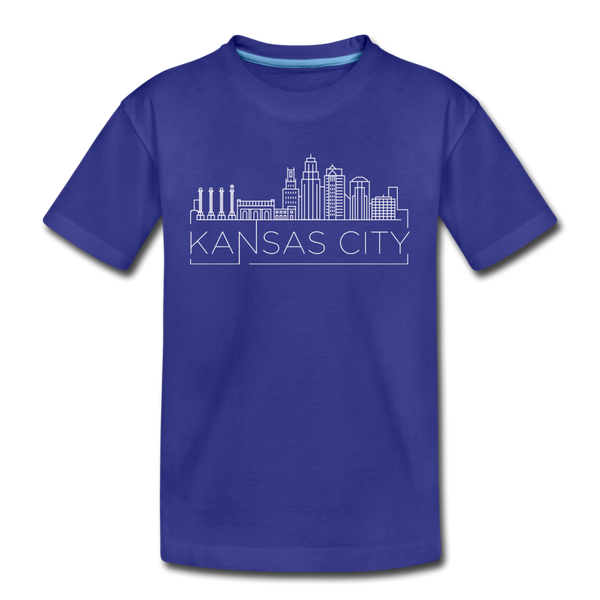 Kansas City, Missouri Youth T-Shirt - Skyline Youth Kansas City Tee - royal blue