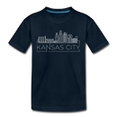 Kansas City, Missouri Youth T-Shirt - Skyline Youth Kansas City Tee - deep navy