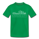 Kansas City, Missouri Youth T-Shirt - Skyline Youth Kansas City Tee - kelly green