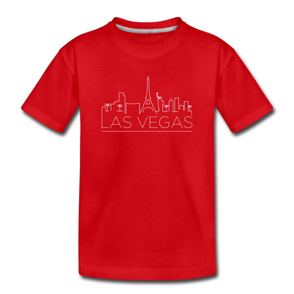 Las Vegas, Nevada Youth T-Shirt - Skyline Youth Las Vegas Tee - red