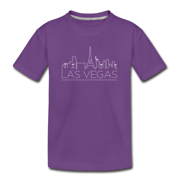 Las Vegas, Nevada Youth T-Shirt - Skyline Youth Las Vegas Tee - purple