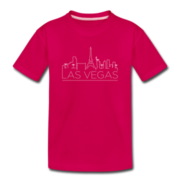 Las Vegas, Nevada Youth T-Shirt - Skyline Youth Las Vegas Tee - dark pink