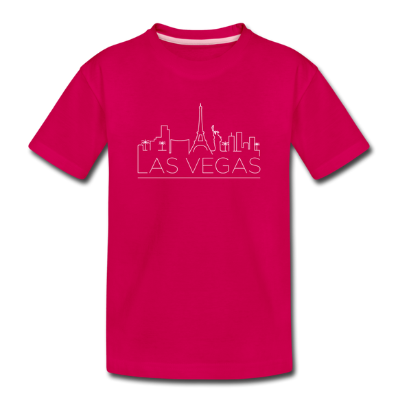 Las Vegas, Nevada Youth T-Shirt - Skyline Youth Las Vegas Tee - dark pink