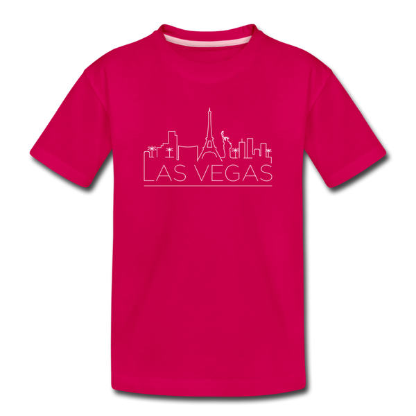 Las Vegas, Nevada Youth T-Shirt - Skyline Youth Las Vegas Tee - dark pink