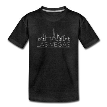 Las Vegas, Nevada Youth T-Shirt - Skyline Youth Las Vegas Tee - charcoal gray