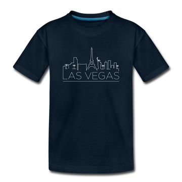 Las Vegas, Nevada Youth T-Shirt - Skyline Youth Las Vegas Tee - deep navy