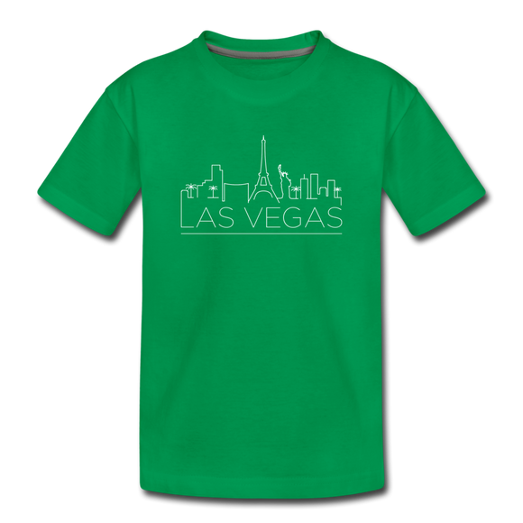 Las Vegas, Nevada Youth T-Shirt - Skyline Youth Las Vegas Tee - kelly green