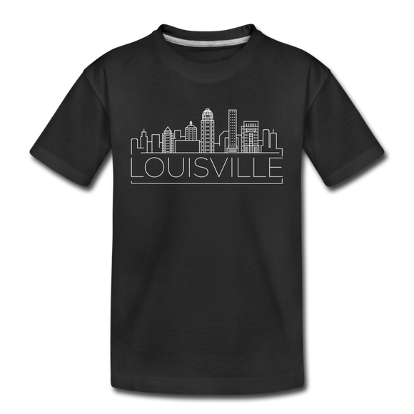 Louisville, Kentucky Youth T-Shirt - Skyline Youth Louisville Tee - black