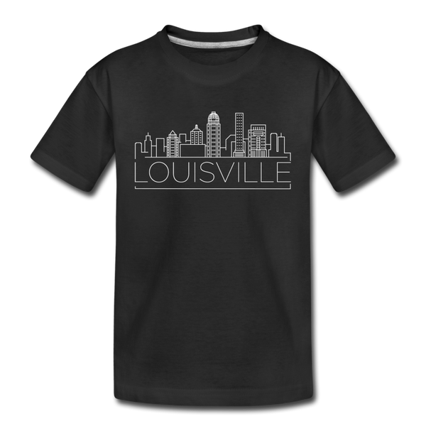 Louisville, Kentucky Youth T-Shirt - Skyline Youth Louisville Tee - black