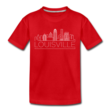 Louisville, Kentucky Youth T-Shirt - Skyline Youth Louisville Tee - red
