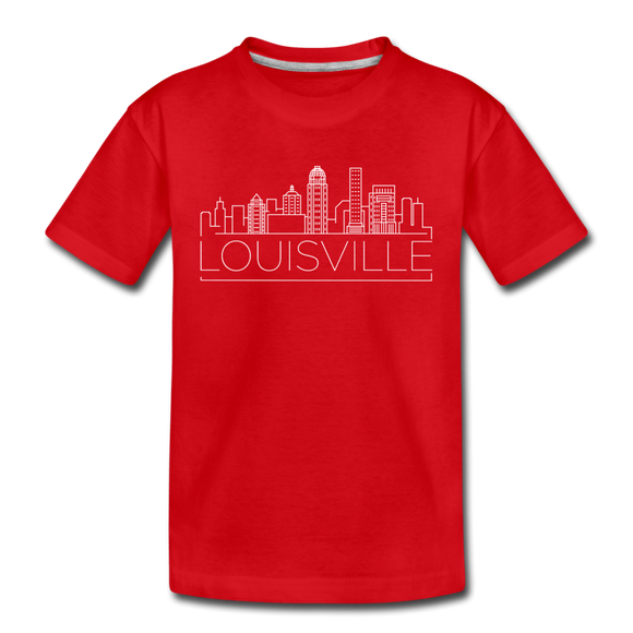 Louisville, Kentucky Youth T-Shirt - Skyline Youth Louisville Tee - red