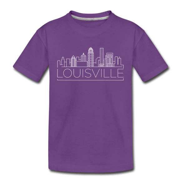 Louisville, Kentucky Youth T-Shirt - Skyline Youth Louisville Tee - purple