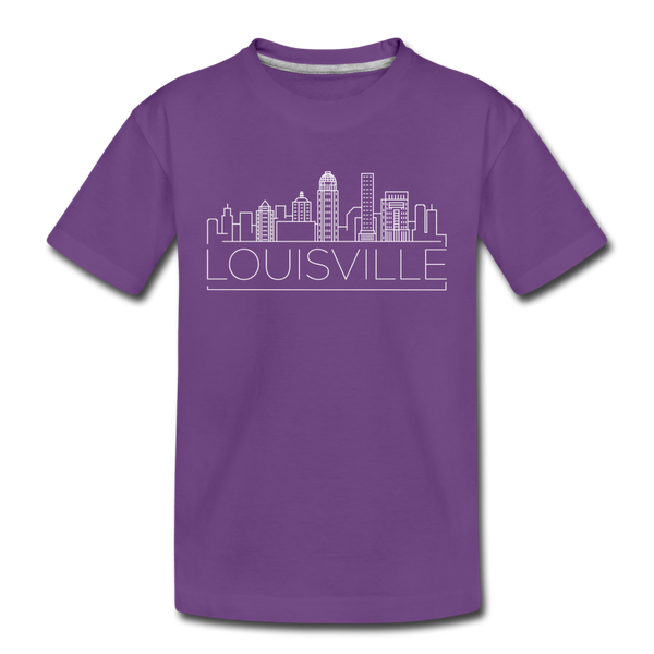 Louisville, Kentucky Youth T-Shirt - Skyline Youth Louisville Tee - purple