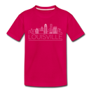 Louisville, Kentucky Youth T-Shirt - Skyline Youth Louisville Tee - dark pink