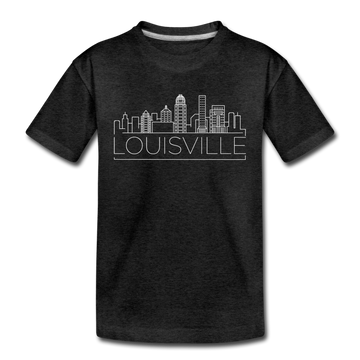 Louisville, Kentucky Youth T-Shirt - Skyline Youth Louisville Tee - charcoal gray