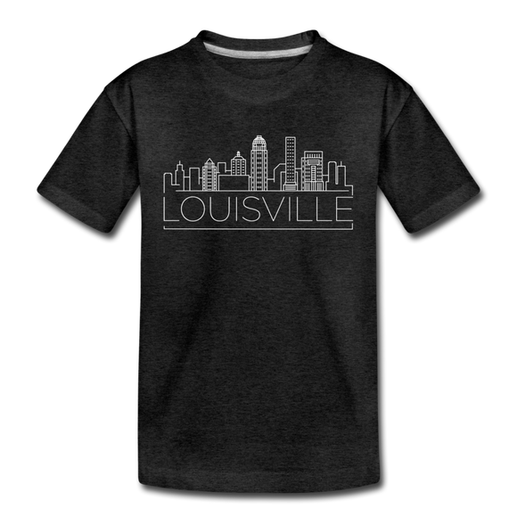 Louisville, Kentucky Youth T-Shirt - Skyline Youth Louisville Tee - charcoal gray