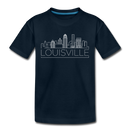 Louisville, Kentucky Youth T-Shirt - Skyline Youth Louisville Tee - deep navy