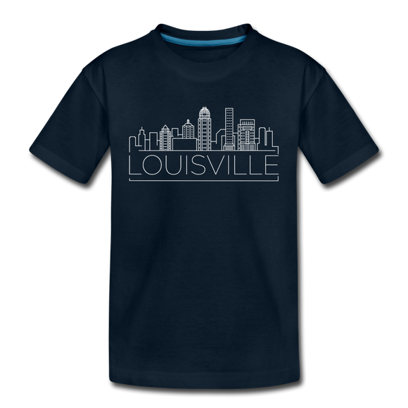 Louisville, Kentucky Youth T-Shirt - Skyline Youth Louisville Tee - deep navy