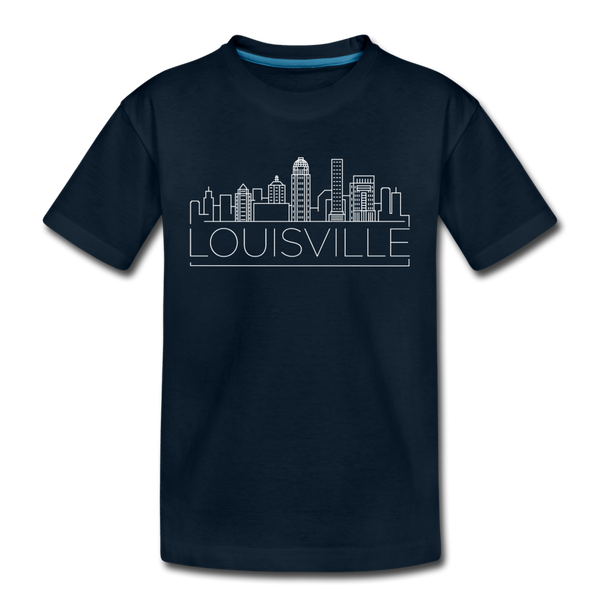 Louisville, Kentucky Youth T-Shirt - Skyline Youth Louisville Tee - deep navy