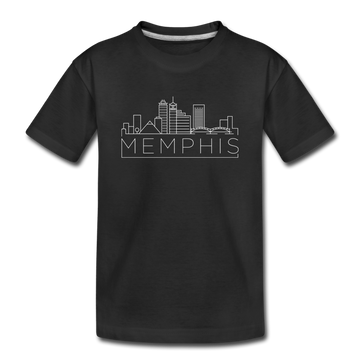 Memphis, Tennessee Youth T-Shirt - Skyline Youth Memphis Tee - black