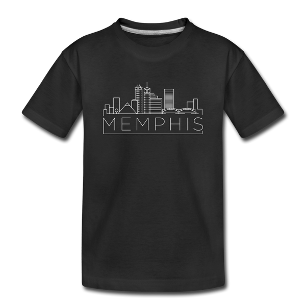 Memphis, Tennessee Youth T-Shirt - Skyline Youth Memphis Tee - black
