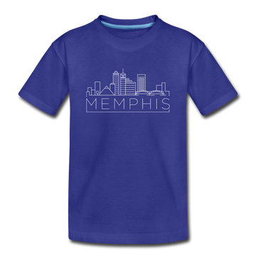 Memphis, Tennessee Youth T-Shirt - Skyline Youth Memphis Tee - royal blue
