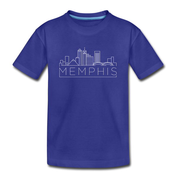 Memphis, Tennessee Youth T-Shirt - Skyline Youth Memphis Tee - royal blue