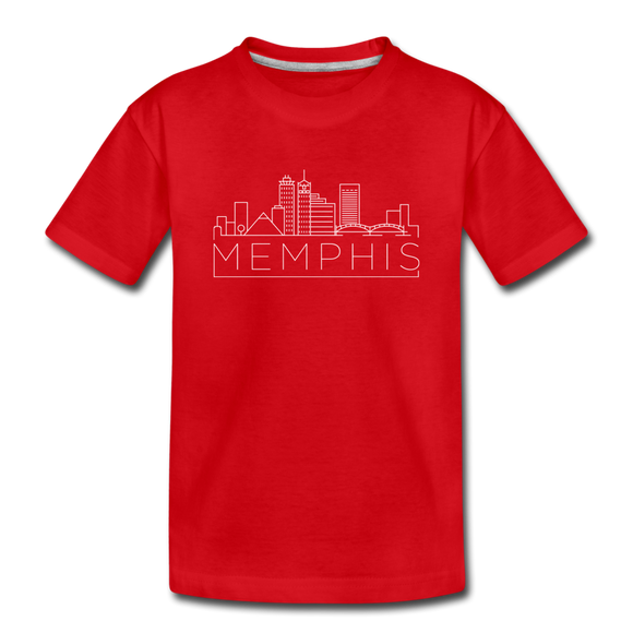 Memphis, Tennessee Youth T-Shirt - Skyline Youth Memphis Tee - red