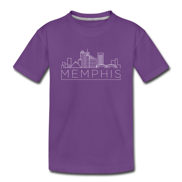 Memphis, Tennessee Youth T-Shirt - Skyline Youth Memphis Tee - purple
