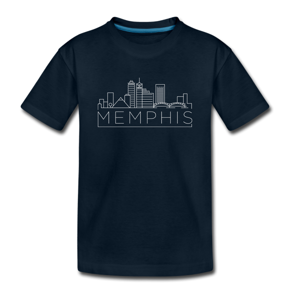 Memphis, Tennessee Youth T-Shirt - Skyline Youth Memphis Tee - deep navy