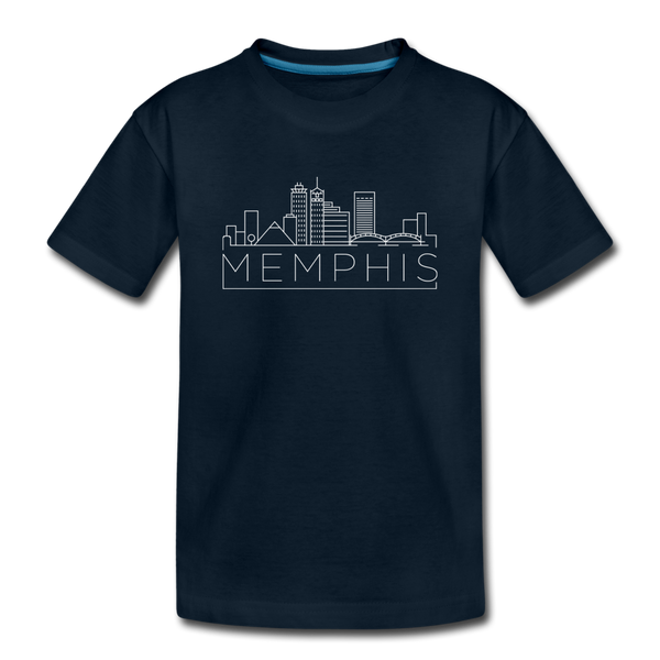Memphis, Tennessee Youth T-Shirt - Skyline Youth Memphis Tee - deep navy