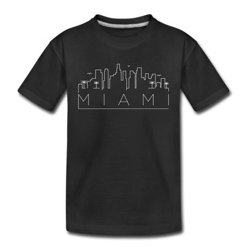 Miami, Florida Youth T-Shirt - Skyline Youth Miami Tee - black
