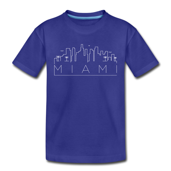 Miami, Florida Youth T-Shirt - Skyline Youth Miami Tee - royal blue