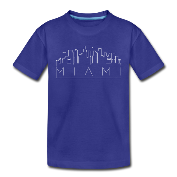 Miami, Florida Youth T-Shirt - Skyline Youth Miami Tee - royal blue