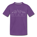 Miami, Florida Youth T-Shirt - Skyline Youth Miami Tee - purple