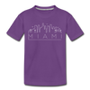 Miami, Florida Youth T-Shirt - Skyline Youth Miami Tee - purple