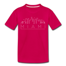 Miami, Florida Youth T-Shirt - Skyline Youth Miami Tee - dark pink