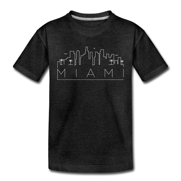 Miami, Florida Youth T-Shirt - Skyline Youth Miami Tee - charcoal gray