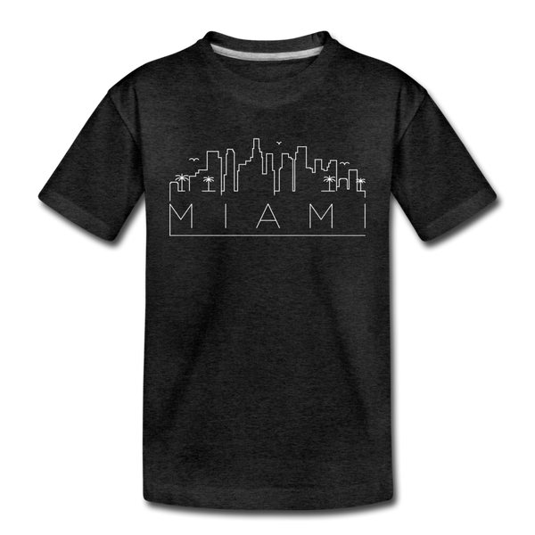 Miami, Florida Youth T-Shirt - Skyline Youth Miami Tee - charcoal gray