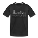Milwaukee, Wisconsin Youth T-Shirt - Skyline Youth Milwaukee Tee - black